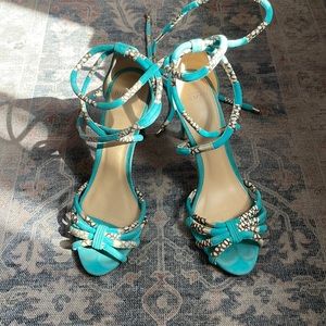 ALEXANDRE BIRMAN Suede & Snakeskin Sandals